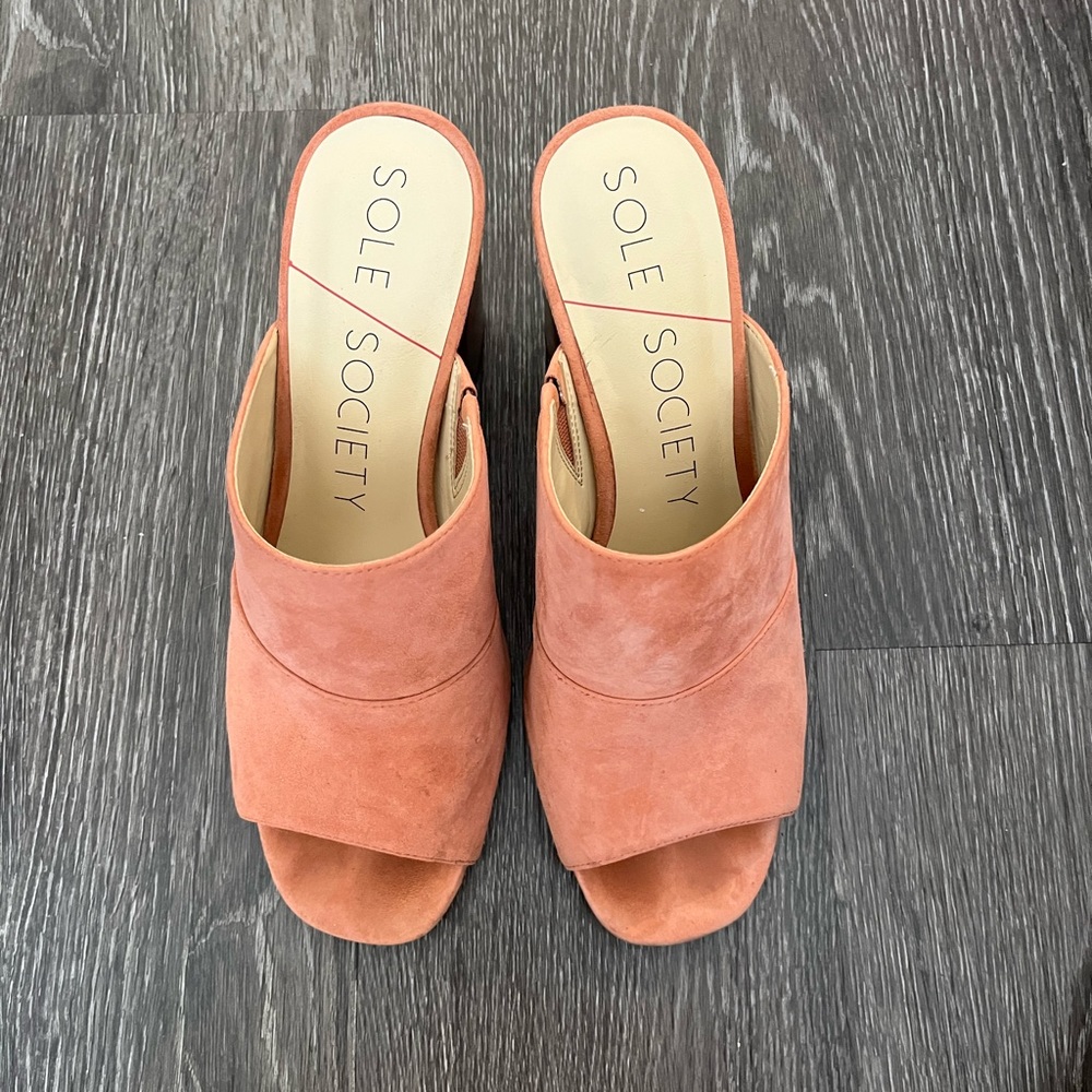 Sole Society Heeled Mule Sandals, Salmon-colored